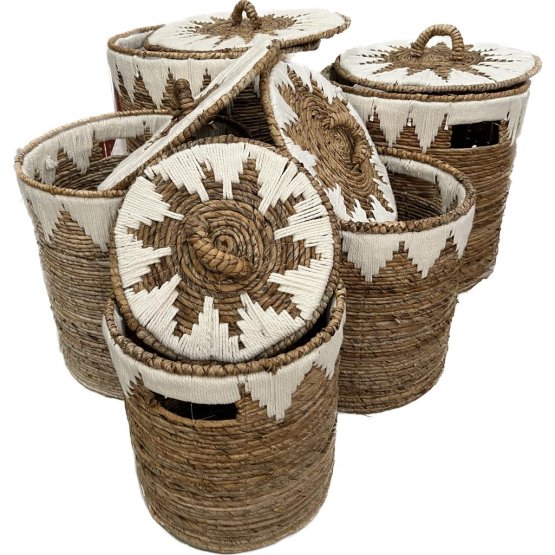 Round Baskets Set of 4 with Lids B4RN2.BB-MY handicraft